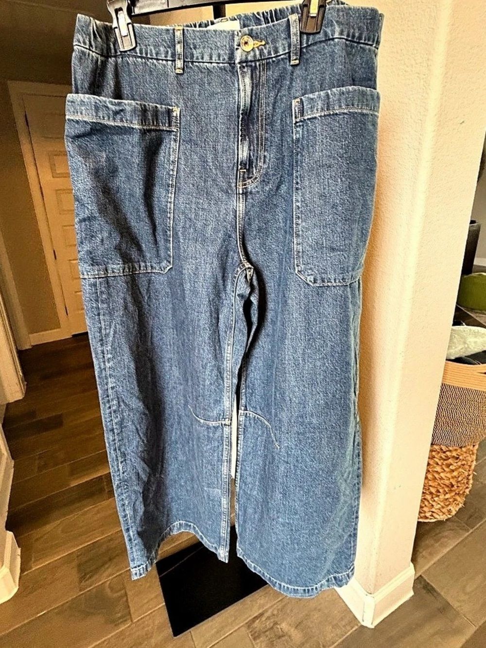 Everlane Gardener Pull-On Jeans 32R Medium Wash High Rise Wide Leg NWOT